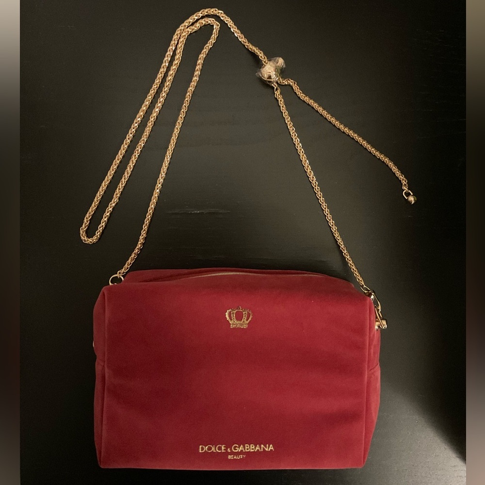 Dolce & Gabbana Red Cosmetic Bag with Gold Accents